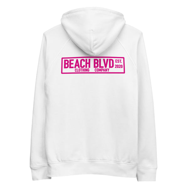 BEACH BLVD Signature Logo Women's Pullover Hoodie White