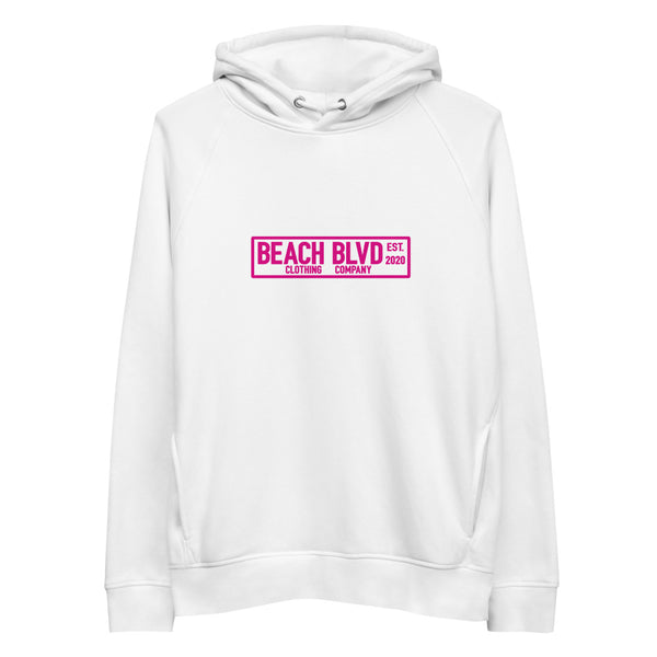 BEACH BLVD Signature Logo Women's Pullover Hoodie White