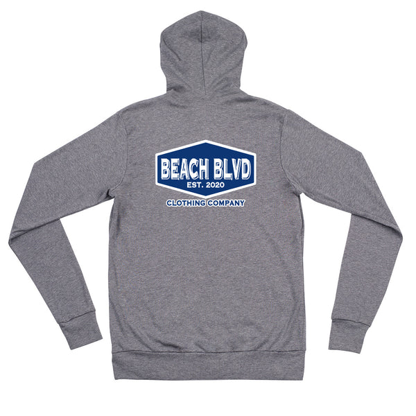 BEACH BLVD Hex Logo Zip Hoodie Grey