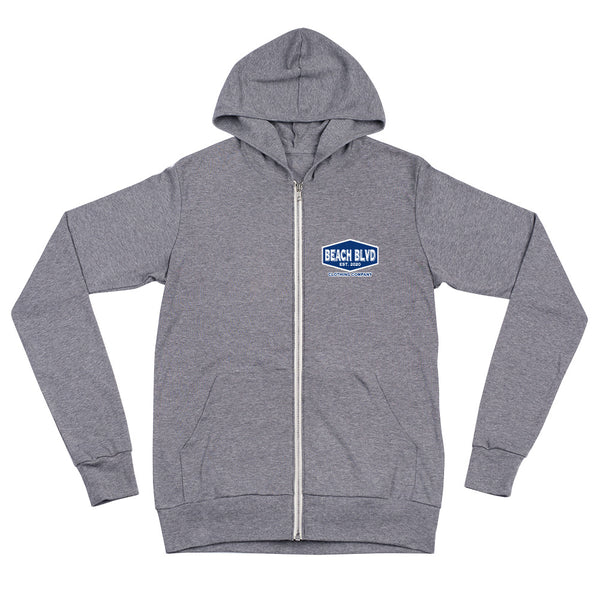 BEACH BLVD Hex Logo Zip Hoodie Grey